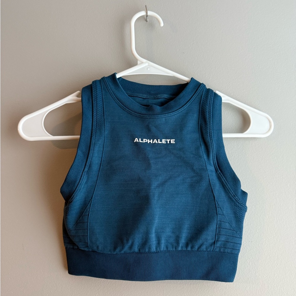 Alphalete Teal Cropped Tank Top